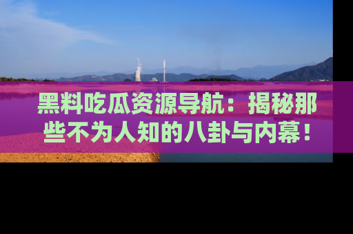 黑料吃瓜资源导航：揭秘那些不为人知的八卦与内幕！