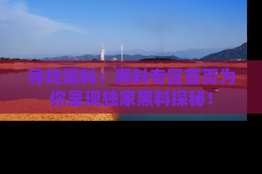 寻找爆料：黑料专区首页为你呈现独家黑料探秘！